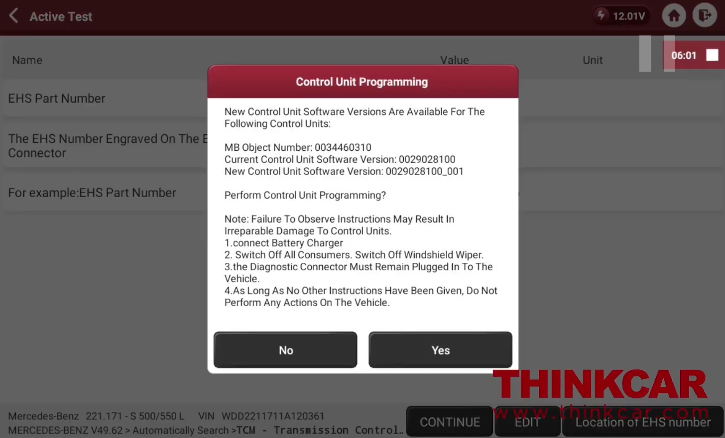 Programming TCM Mercedes S500