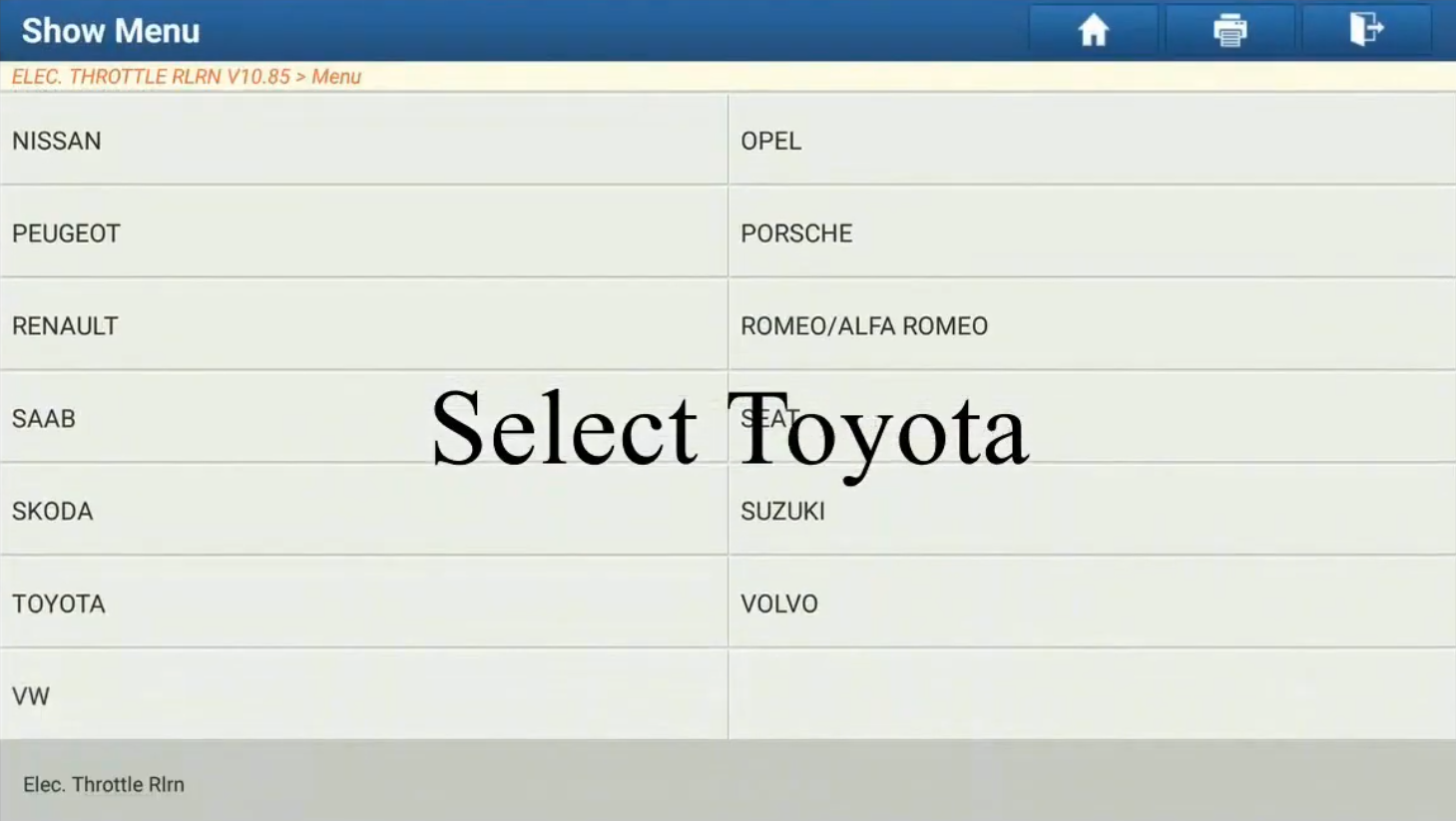 reset bướm ga điện tử trên xe Toyota Hybrid