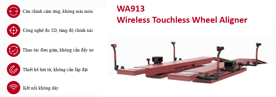 Thiết bị căn chỉnh lốp xe cảm ứng kết nối không dây LAUNCH SmartSafe WA913 Wheel Aligner