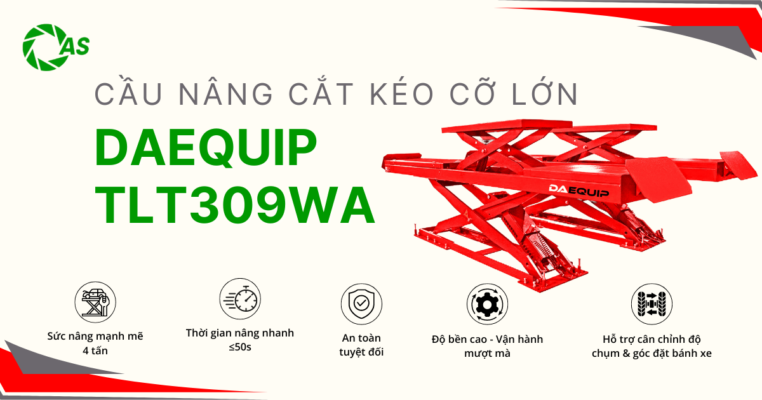 Cầu Nâng Cắt Kéo Cỡ Lớn Hỗ Trợ Canh Chỉnh Góc Đặt Bánh Xe DAEQUIP TLT309WA