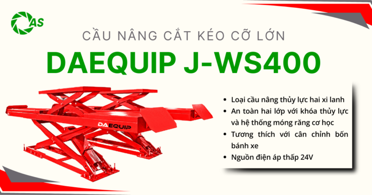 Cầu Nâng Cắt Kéo Cỡ Lớn Hỗ Trợ Canh Chỉnh Góc Đặt Bánh Xe DAEQUIP J-WS400