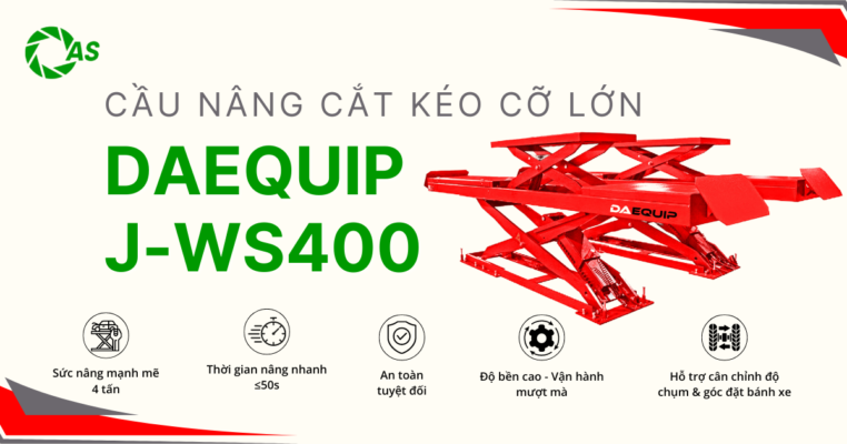 Cầu Nâng Cắt Kéo Cỡ Lớn Hỗ Trợ Canh Chỉnh Góc Đặt Bánh Xe DAEQUIP J-WS400