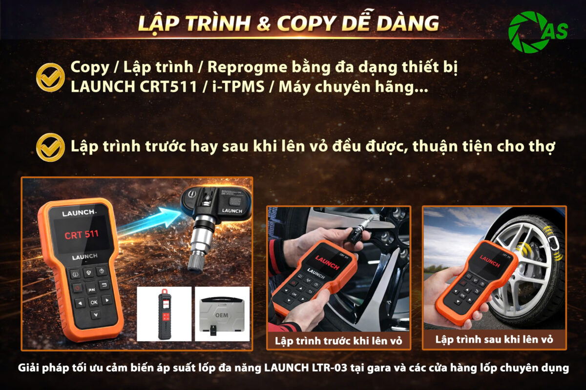 Tính năng cảm biến áp suất lốp LAUNCH